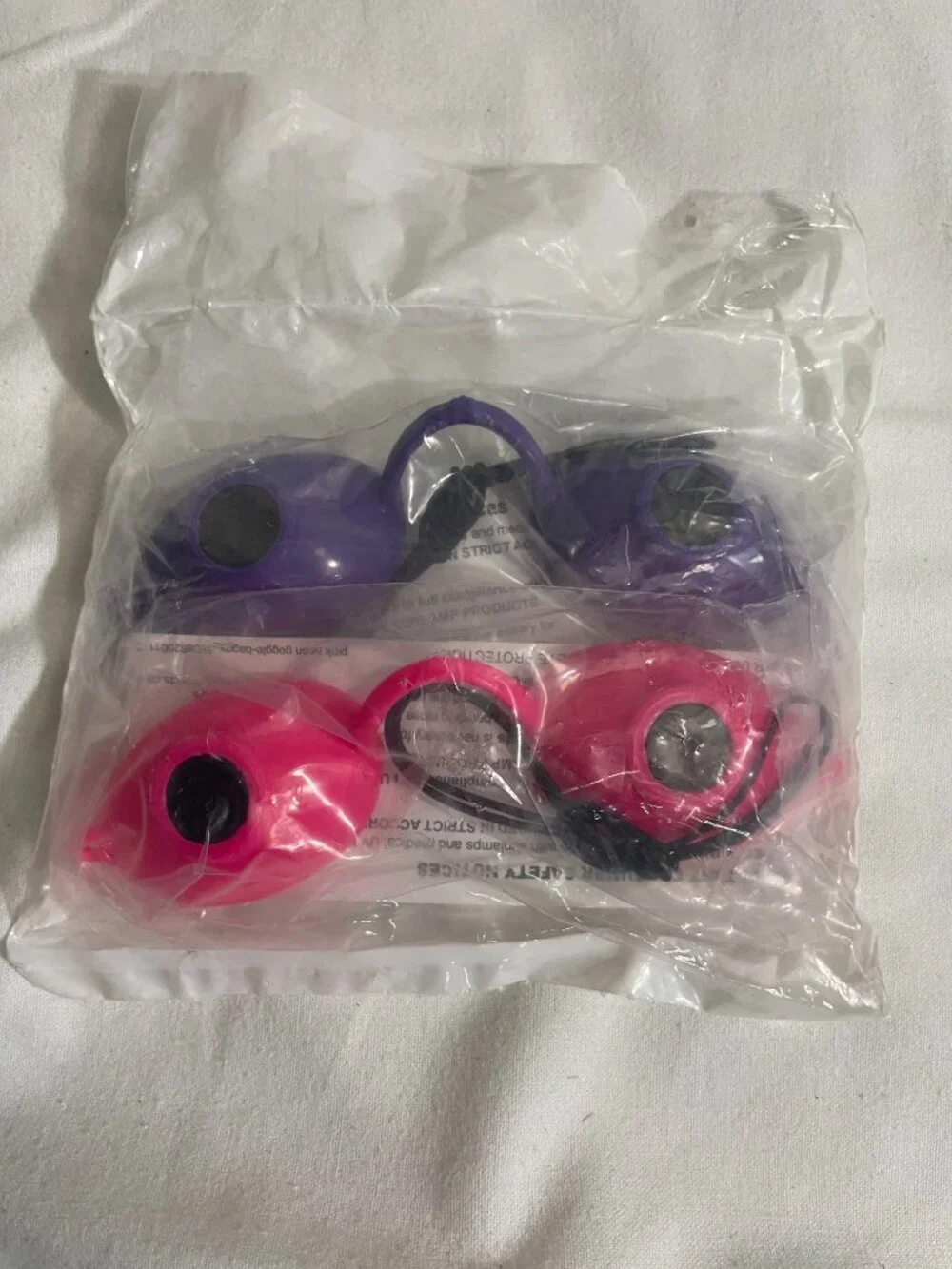 Lot of 2 Indoor Tanning Bed Goggles Pink & Purple UV Eye Protection New Sealed